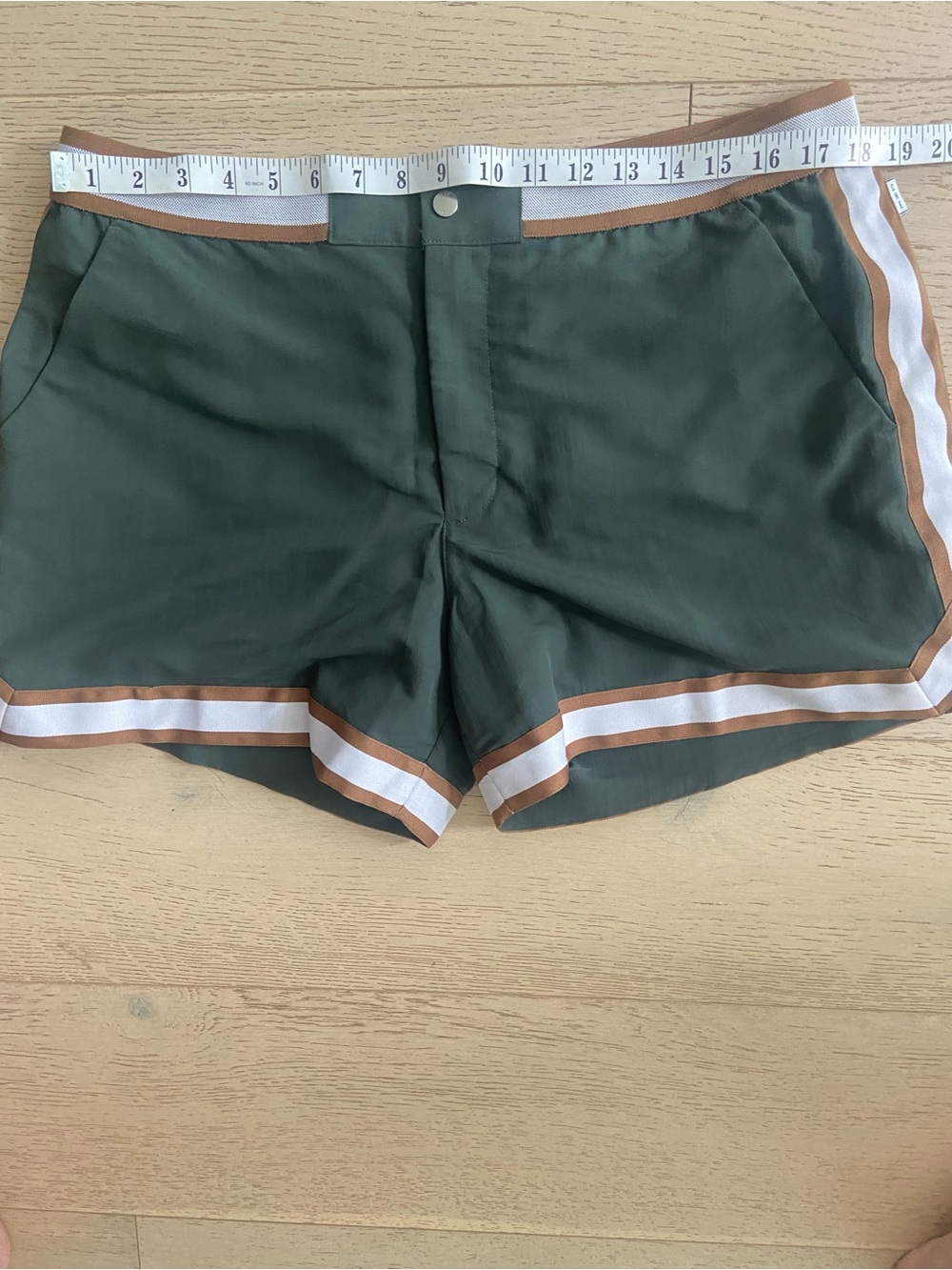 REISS x CHE Baller Swim Shorts XL Pine Green Luxury Resort Swim Trunks - Picture 6 of 9